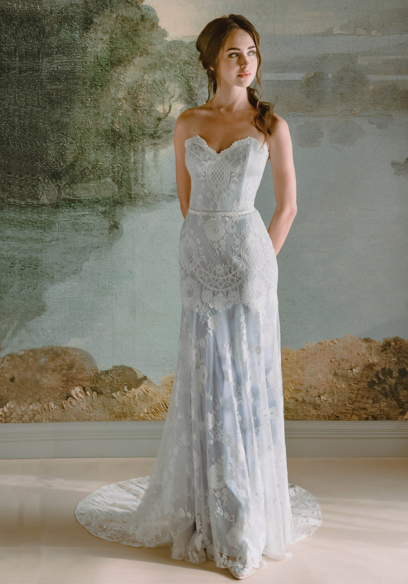 Eloise Blue Silk Wedding Dress ...